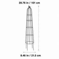 Iron Garden Trellis for Climbing Plants, 111-140cm Plant Supports, Ornate Trellis for Roses, Vines, & Runner Beans, 3 Pieces