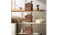House Shaped Jewelry Box Decorative Jewelry Box with Drawers Compact for Bedside Table