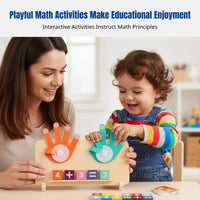 Finger Counting Math Toy, Montessori Early Education, Wooden, For Young Children, Double-Sided, Colorful, Gift Box
