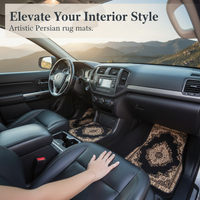 TEMU Vintage Nordic Style Car Floor Mats 4-Piece Set