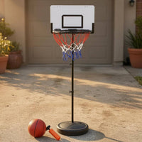 Rectangular Backboard Portable Basketball Stand Metal Frame Adjustable Basketball Hoop Netted Rim Sports Equipment