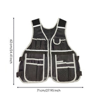 Tool Vest with Pockets Adjustable Workwear Comfortable for Jobsite, Home Repairs