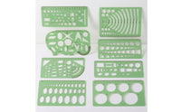 8 Pieces Accurate Geometric Drawing Templates Accurate Measuring Templates Metric Geometry Template Green for Students, Architects, Designers, School, Office, Desk