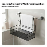 Easy Installation Punch-without Drilling Wall Shelf Multi-Functional Wall Mounted Storage Basket Strong Load Bearing for Students