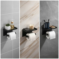 Stainless Steel Bathroom Tissue Holder with Shelf Rust-Resistant Bathroom Tissue Holder Roll Holder with Shelf Sturdy Hardware Long-Lasting for Restroom