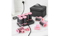 8 Pieces Long-Lasting Curls Heated Hair Rollers with Clips Fast Heating Electric Hot Roller Set Adds Volume and Luster Hot Roller Set Ceramic Technology for Travelers, On the Go, Business Trips