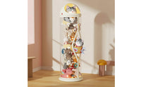 Stuffed Animal Storage Tube with Zipper Transparent Stuffed Toy Storage Barrel with Zipper Clear Organizer for Young Children, Playroom, Bedroom