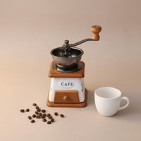 Manual Hand Crank Coffee Grinder Portable Hand Crank Bean Grinder Vintage Design Coffee Mill Sturdy Construction for Camping