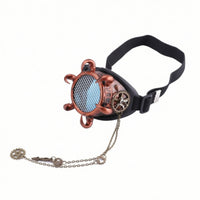 Steampunk Eyepiece with Chain Retro-Eye Eyepiece Gothic Monocle Goggles for Larpers, Costume Parties, Halloween, Photo Shoots
