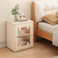 Cream aesthetic Single-Drawer Metal End Table Minimalist Design Multi-Drawer Metal Cabinet Sturdy long-lasting Nightstand Easy to Clean for Young Adults, Homeowners, Office Workers, Dorm Room