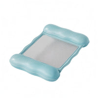 Air Tube Mesh Pool Lounger Rectangular Inflatable Pool Buoyant Lounger Padded Floating Recliner Light Blue