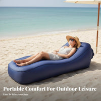 Lightweight Wind-Inflated Lounger No Pump Needed Wind-Catcher Couch Waterproof Air Sofa Tear-Resistant for BeachBeachers, event Attendees, Camping, Travel, Hiking, outdoor meals