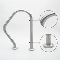 Stainless Steel Pool Ladder Handrail Surface Mounting Pool Handrail Strong Hardware Polished for Contractors, Swimming Pools, Poolside