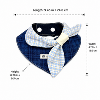 Dog Bandana, Pointed Bib Dog Scarf with Decorative Knot, Universal Pet Handkerchief universal Seasons, Plaid Design