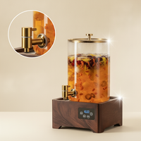 Large Capacity Cold Water Dispenser with Faucet, Commercial Restaurant Front Desk Glass Beverage Bucket, High Temperature Resistant Insulated Tea Barrel Set