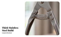 Stainless Steel Snail Tail Cutter Pliers Curved Handles Spring-Loaded Snail Pliers Riveted Joint Manual Tool Silver Finish