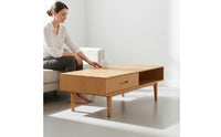 Minimalist Design Solid Wood Coffee Table Oak Tea Table for Small Apartment Dwellers