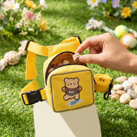 Small Dog Harness and Cat Harness Vest with Backpack, Adjustable Polyester Pet Walking Gear for Travel, Outdoor Not Retractable Pet Harness