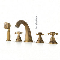 5 Pieces Bathtub Faucet Assembly Metal Bathtub Faucet with Handheld Shower Bath Tub Spout for Bathroom