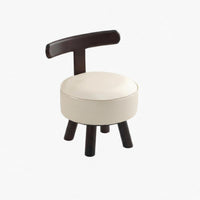 Stable Load-Bearing Upholstered Swivel Stool Modern Design Cylindrical Backrest Stool Sturdy Frame Home Furniture for Children, Adults, Women, Living Room, Entryway, Bedroom, Beauty Salon