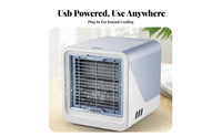 7-Color LED Light Mini Water Cooling Fan Quiet Operation Portable Air Cooler Adjustable Speed for Students, Office Workers, Dorm Room