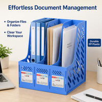 Upright Magazine File Organiser, Blue PP Magazine Holder, Desk Organiser File Organiser for A4 Documents, 320x258x310cm