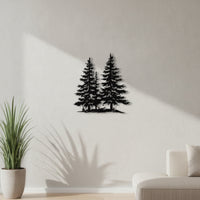 Metal Conifer Wall Hanging Tree Wall Rustic cabinInspired Metal Conifer Wall Hanging Tree Wall Decor Rustic for Living Room, Entryway