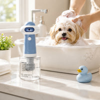 Dog Shampoo Foaming Device with Button Electric Pet Shampoo Dispenser Cat Bath Bubble Maker for Groomers