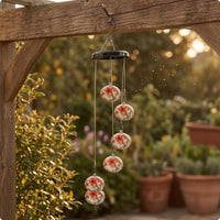 Funnel Hummingbird Feeder Wind Chime Cleaning Brush Decorative Hummingbird Feeder Round Top Cap Wind Chime Decoration Metal Hook for Garden, Patio