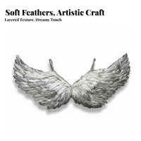 Angel Feather Avian Appendages Adjustable Elastic Straps Snowy Celestial Avian Appendages Lightweight for Cosplayers, Adults, Stage Performance