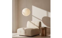 Round Pendant Lampshade Linen-Like Pendant Lampshade Hanging Lamp Shade Ivory Lighting Woven for Living Room, Bedroom