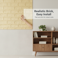 3D Brick Pattern Self-Adhesive Wall Stickers for Room Decor and Renovation