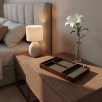 Desk Organizer with Compartments Compact Divided Organizer Tray Versatile Wooden Desk Tray for Entryway
