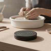 Decorating Turntable Low-Profile Pottery Wheel with Grooves Smooth-Turning Clay Sculpting Stand for Dessert Artists, Art Class, Kitchen Countertop