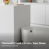 Round Lidless Trash Can Large Capacity Open Top Garbage Can Press-to-Hold Band Minimalist Wastebasket for Students, Homeowners, Living Room