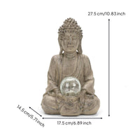 Buddha Statue with Globe Zen Buddha Statue Spiritual for Entryway