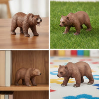 4 Pieces Bear Figurine Realistic Bear Toy Hand-Painted Animal Figurine for School Projects