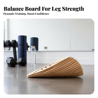 Wooden Balance Board Solid Wood Standing Desk Rocker Board Low-Impact Exercise Ergonomic Foot Rocker