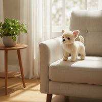 Chihuahua Stuffed Toy Lifelike Chihuahua Stuffed Dog Plushie Cuddly High Quality for Children, Playroom, Bedroom