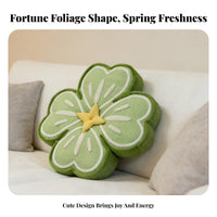 2-in-1 Pillow Blanket Multi-Functional Four-Petal Shamrock Pillow Great Gift Shamrock Shaped Cushion for Office Workers, Napping