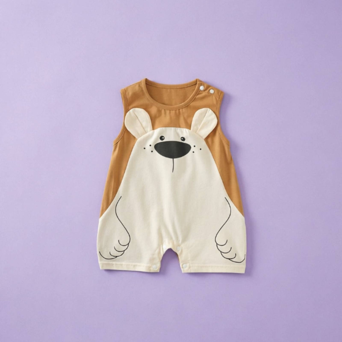 Cartoon Bear Baby Romper Korean Design Baby Romper with 3D Ears Snap Crotch