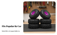 4 Pieces 11 Point 0 Inch Crawler Wheels High Grip Pattern 1/24 Scale Rock Crawler Tires RC Beadlock Wheel and Tire Set