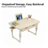 Foldable Design Adjustable Folding Lap Desk Multi-Purpose Adjustable Laptop Stand Sturdy Build Bed Tray Rounded Corners for Students, Dorm Residents, Remote Workers, Bedroom, Bay opening, Floor, Sofa