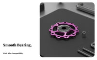 11T Derailleur Guide Wheel Lightweight Rear Derailleur Pulley Wide Compatibility Cycle Guide Wheel for Road Cyclists, Mountain Bikers