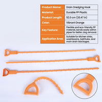 Hair removal plumbing tools, flexible drain cleaning hook for long pipe unclogger for kitchen sink, homeowner sewer