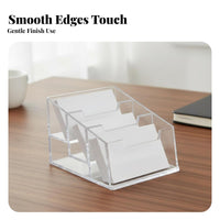 Acrylic Business Card Holder Minimalist Design Desktop Name Card Organizer Office Supply for Countertop, Reception Desk, Commerce Show