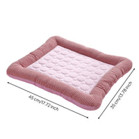 Summer Dog Cooling Mat with Raised Edge Foam Cat Cooling Bed with Padded Border Ice Silk Pet Bed with Raised Edge Easy to Clean for Pets, Floor, Apartment