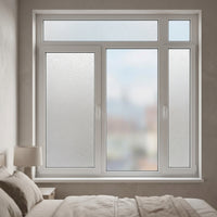 Privacy Window Film for Home Office and Living Room, Frosted Pattern with Matte Finish, Wide PVC Window Tint, Static Cling for Bathroom