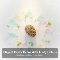 Decorative Easter Egg Woven Design Rope Wrapped Egg Ornament Party Supply for Families, Homeowners, Tabletop Display, Classroom