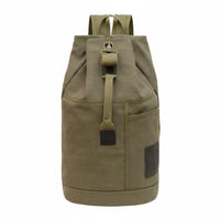 Canvas Backpack Utilitarian Bucket Backpack Casual Daypack for School, Travel